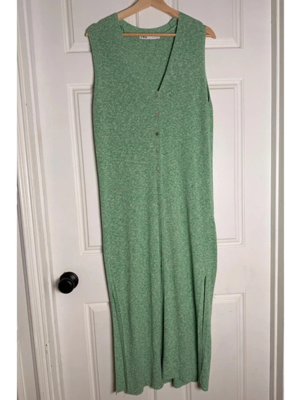 Zara Green Sleeveless Sweater Dress Medium Heather